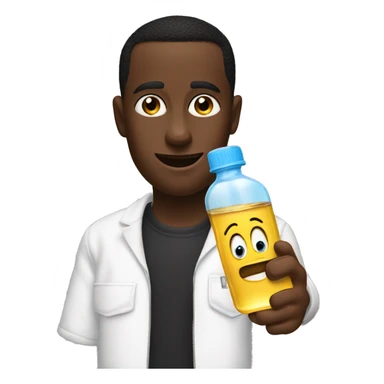 Diddy with a baby oil bottle sticker