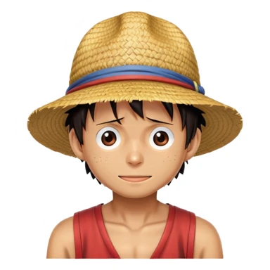 Monkey D. Luffy from One Piece with straw hat sticker