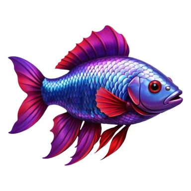 purple and red beta fish  sticker