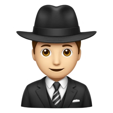 Hazme un emoji de una persona que esté vestida como un gánster  sticker