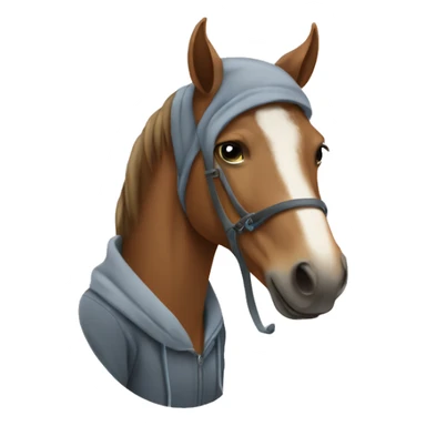 Horse wearing a hoodie sticker