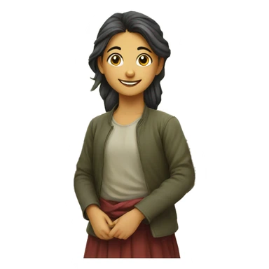 smiling girl under a tree, Kurdish  sticker
