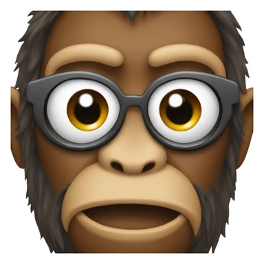 Monkey eyes covered with a smartphone sticker