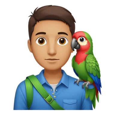 Walker + parrot on shoulder, Pet Walkers. Full body. sticker