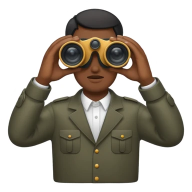 black hands holding  binoculars sticker