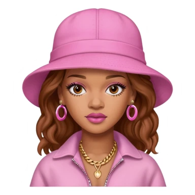 rihanah wearing Pink Hat sticker