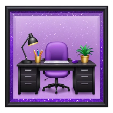 Purple Glitter office sticker