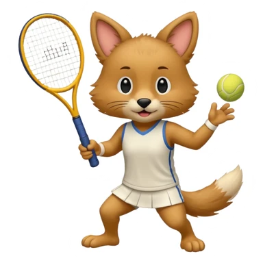 animal playing tennis sticker