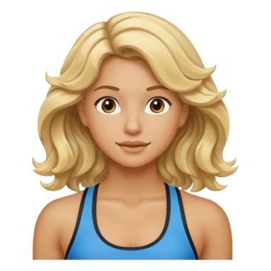 iOS 18 aesthetic wavy blondie girl gym sticker