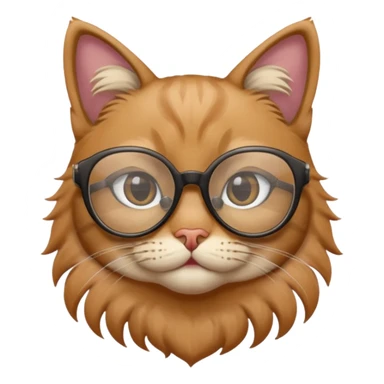 Cat wearing geekchic mood glasses, only face sticker
