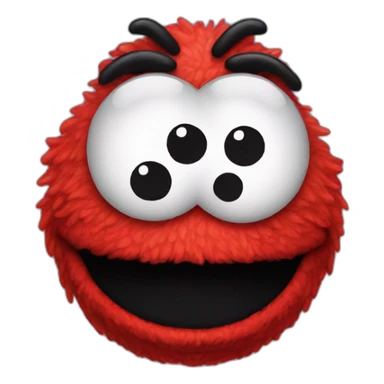 elmo with a human face sticker