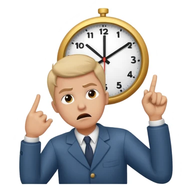 Emoji saying now maybe a clock and ur pointing at it like times up maybe sticker