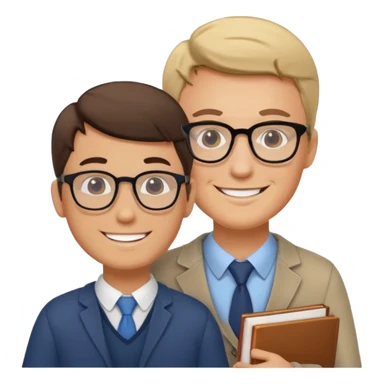 male teacher helping student sticker