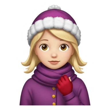 Christmas girly emoji of winter chill sticker