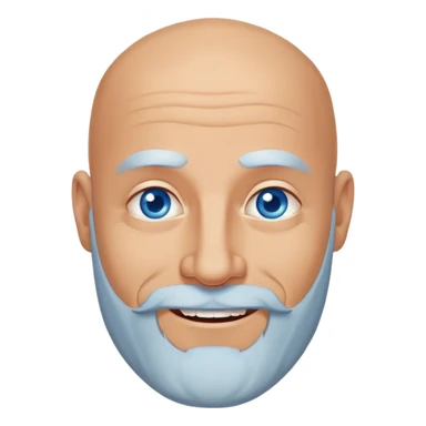I am a 50 year old bald meditteranean man with a beard and blue eyes. I am quite zen typically, many people call me buddha and fluctuate between stern looks and cheeky smiles sticker