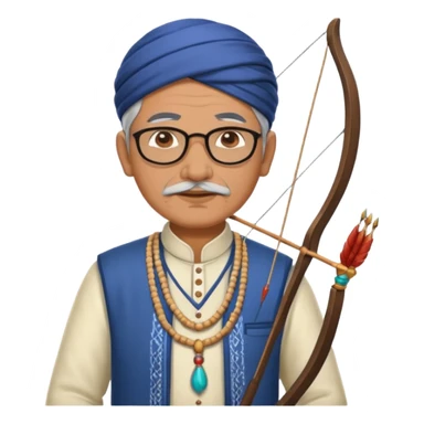 old indian male teacher in traditional attire archer sticker
