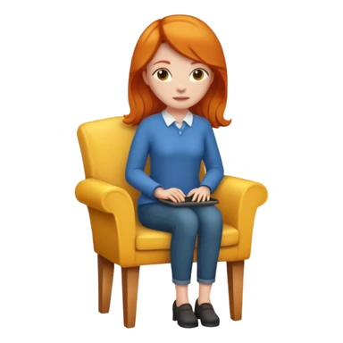 ginger woman sitting on chair sticker