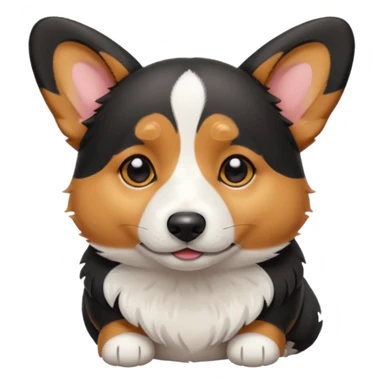 black tricolor corgi with no tail full of tears sticker