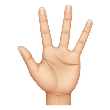 Mano con los cuatro dedos levantados y el índice doblado sticker