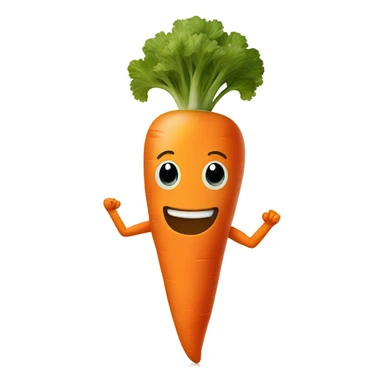 Carrot with face and limbs sticker