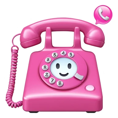 pink phone call \caller id bubble sticker