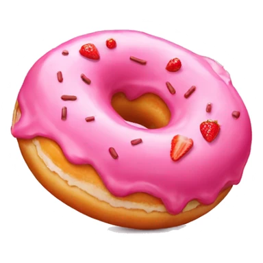 pink donut with a strawberry on top sticker