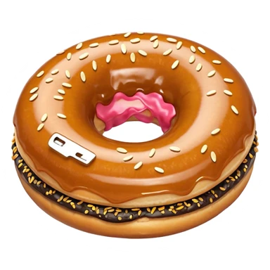 plain donut with sesame seeds sticker