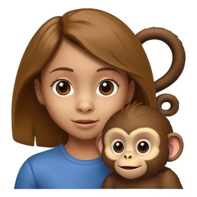 8 year old child girl look like 🐒 sticker
