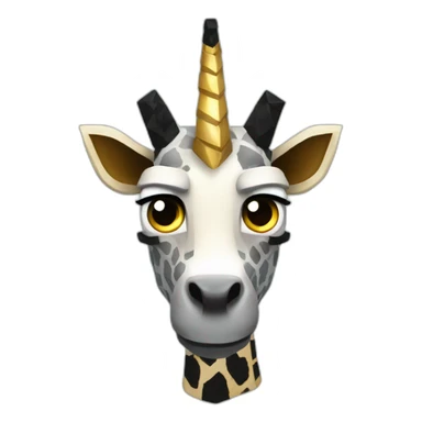 Minecraft Black Jiraffe Head With Diamond Unicorn Horn and Lazer Eyes sticker