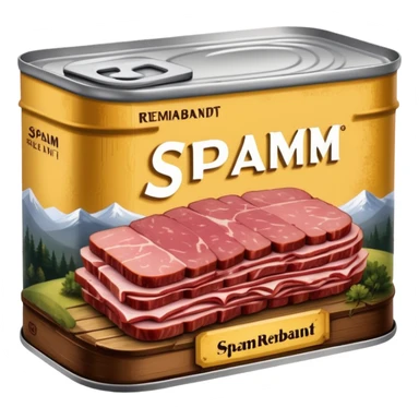 rembrandt painting in a spam meat landscape  sticker