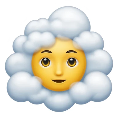Face in clouds yellow circle and black eyes and remove a mouth and move in a cloud remove a mouth on face sticker