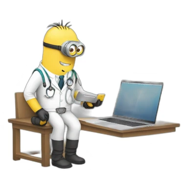 Minion Vet using an macbook sticker