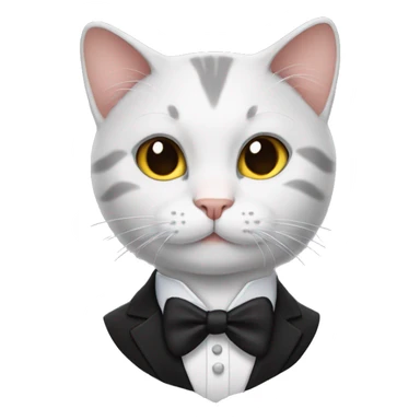 Cat wearing tux sticker