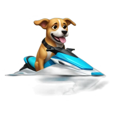 dog on a jetski sticker