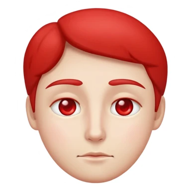 Red low eyes with a calm face sticker