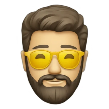 Homme brun lunettes et barbe chemise jaune a fleurs sticker
