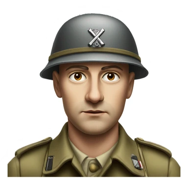 serious german soldier the middle of the XX century photorealistic  sticker