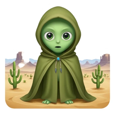 alien living in desert just face  sticker