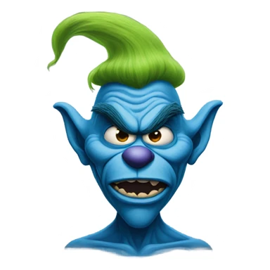 blue grinch evil sticker