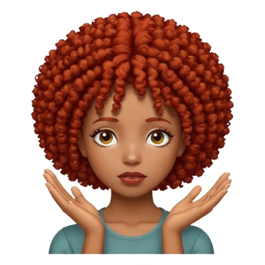 Black girl with curly Afro red hair face palming  sticker