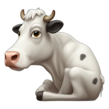 sad cow depressed sticker