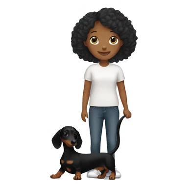 black dachshund with its owner sticker