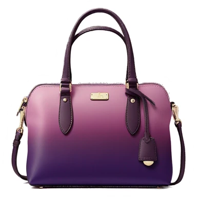 Realistic isolated plum purple to wine color ombre Kate Spade satchel purse.  sticker