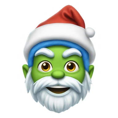 Blue grinch in Santa costume sticker