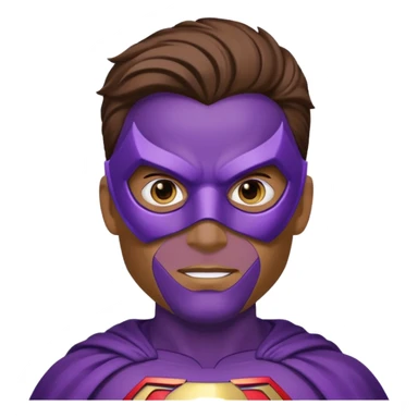 mask wearing man superhero purple with big earrings sticker