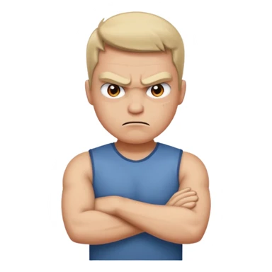 Angry face with arms crossed sticker