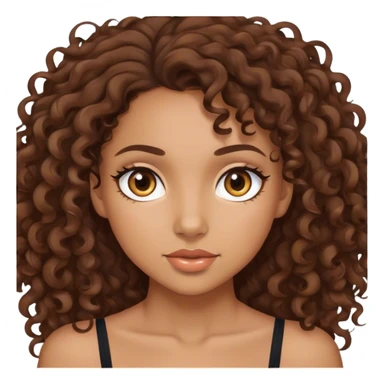 mixed girl with brown curls  sticker