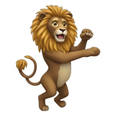 Singe qui nage avec un lion sticker