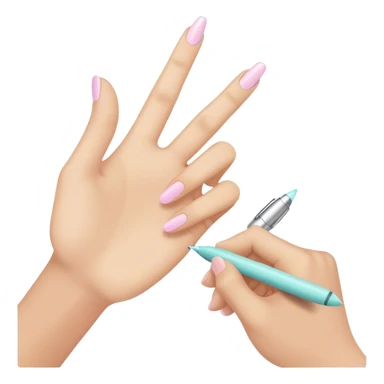 hand writes pastel pen sticker