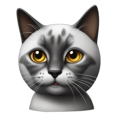 "La cara del gato es mitad negra y mitad blanca con una mancha negra en el cuarto inferior derecho sticker